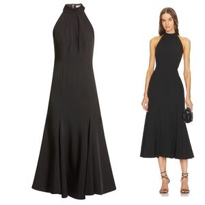Milly - Penelope High Neck Backless Black Dress - 12